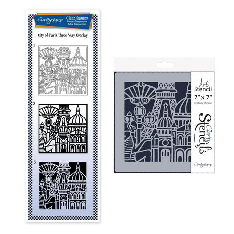 City of Paris - Three Way Overlay A4 Stamp & Stencil Duo
