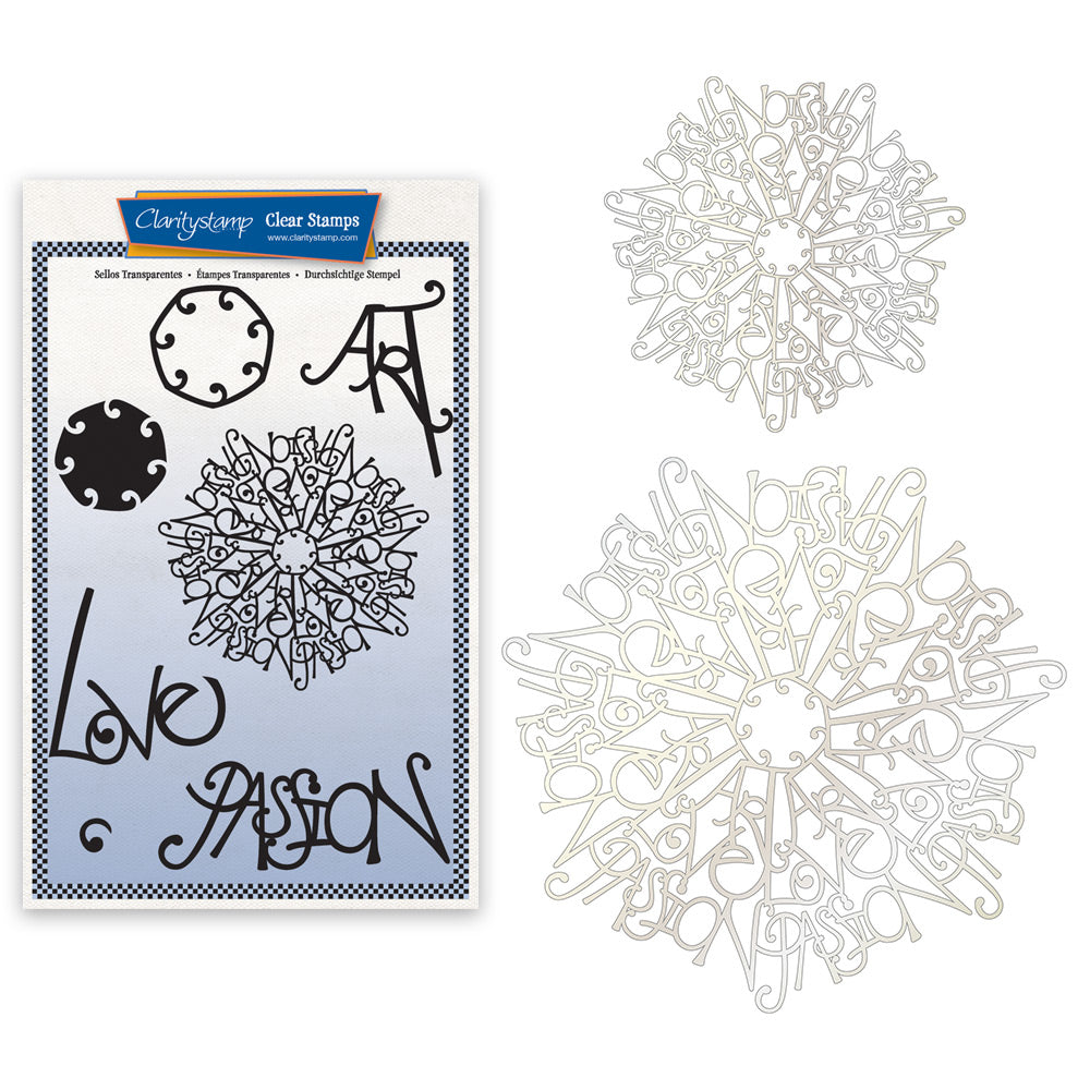 Barbara's Passion Doodle Round A5 Stamp & Stencil Trio