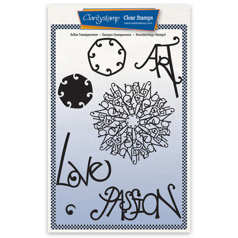 Barbara's Passion Doodle Round A5 Stamp Set
