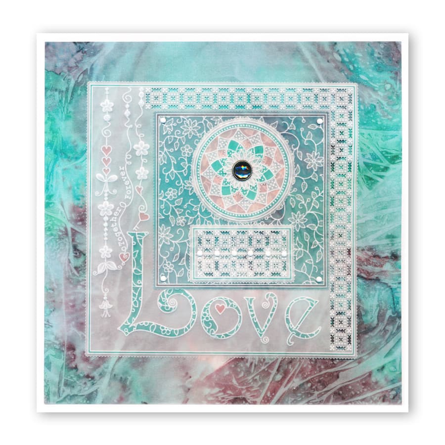 Nested Squares Picot Cut A4 Square Groovi Plate