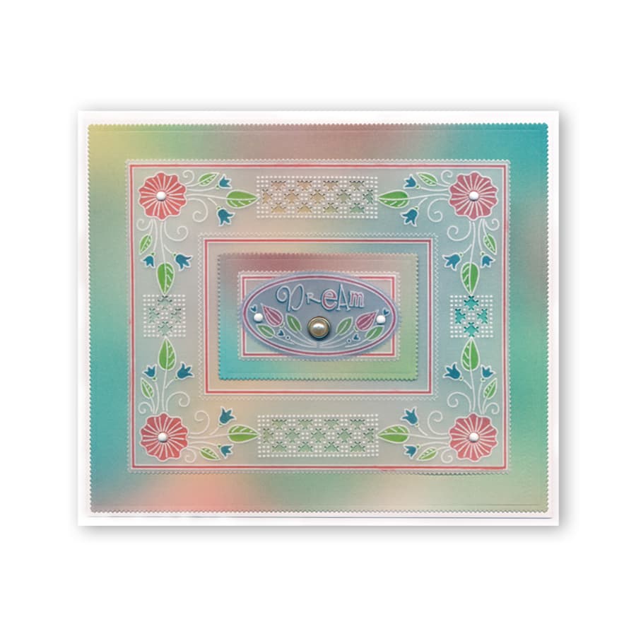 Nested Ovals Picot Cut A4 Square Groovi Plate