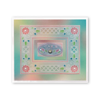 Nested Ovals Picot Cut A4 Square Groovi Plate