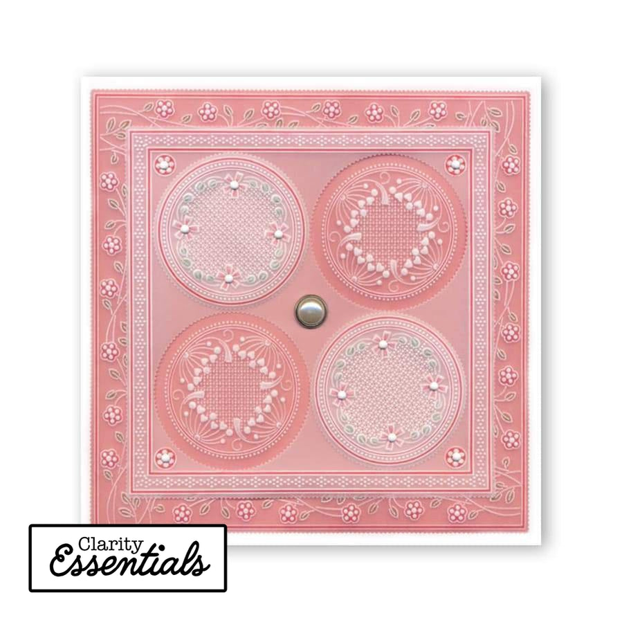 Nested Circles Picot Cut A4 Square Groovi Plate