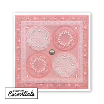 Nested Circles Picot Cut A4 Square Groovi Plate
