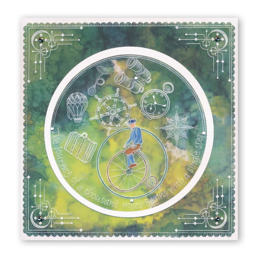 Nested Squares Picot Cut Die Set & Groovi Plate