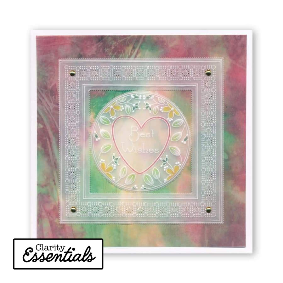 Nested Circles Picot Cut A4 Square Groovi Plate