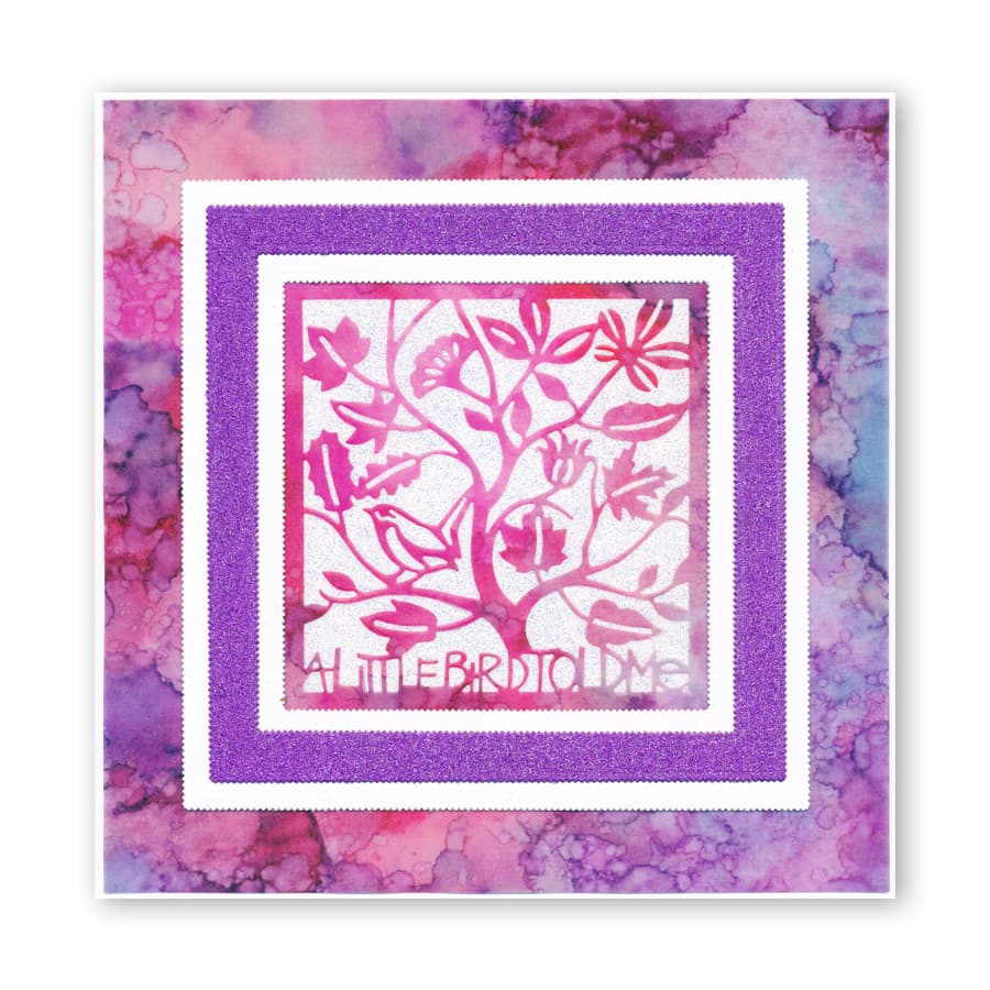 Nested Squares Picot Cut A4 Square Groovi Plate