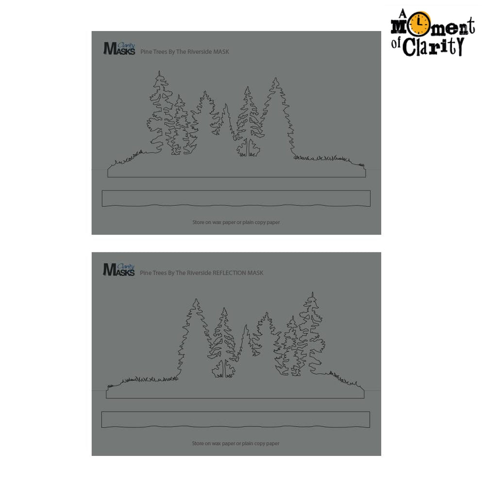 Pine Trees By the Riverside Landscape & Reflection A5 Masks