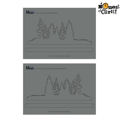 Pine Trees By the Riverside Landscape & Reflection A5 Masks