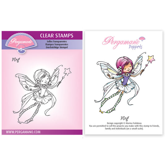 Whimsy Poppets - Ping A6 Square Stamp - Artwork by Marina Fedotova