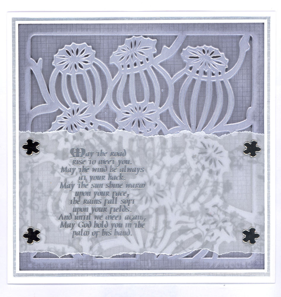 Poppy Seed Heads 7" x 7" Stencil