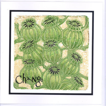 Poppy Seed Heads 7" x 7" Stencil