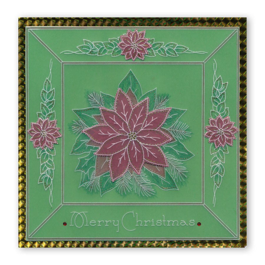 Jayne's Poinsettias A5 Square Groovi Plate Set