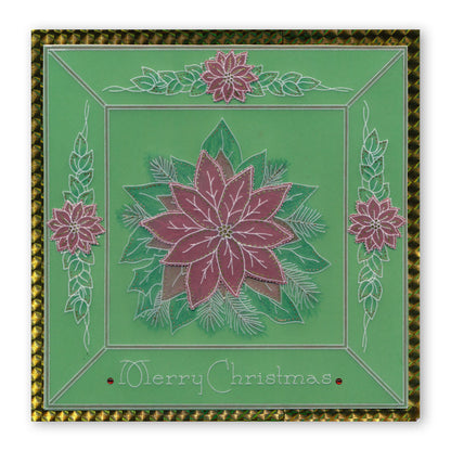 Jayne's Poinsettias A5 Square Groovi Plate Set