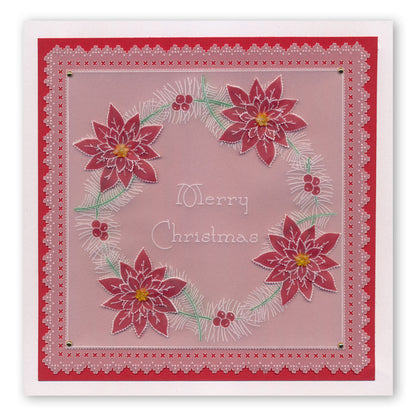Jayne's Poinsettias A5 Square Groovi Plate Set
