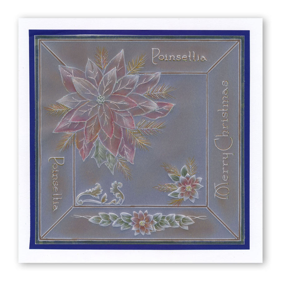 Jayne's Poinsettias A5 Square Groovi Plate Set