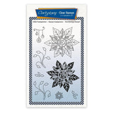 Tina's Poinsettias - Two Way Overlay Christmas Ornaments A6 Stamp Set