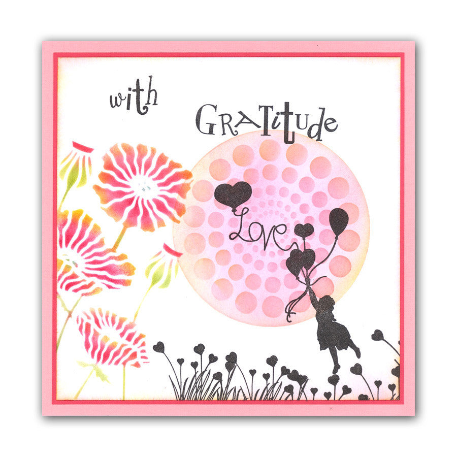 Poppies 7" x 7" Stencil