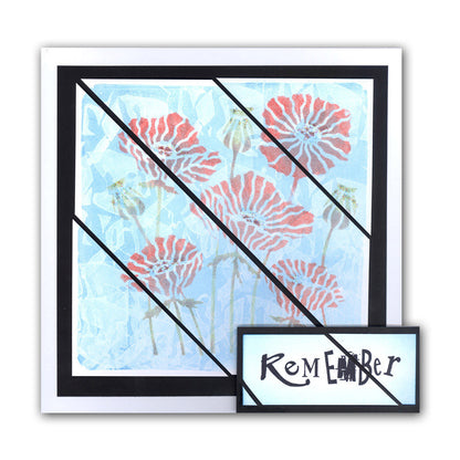 Poppies 7" x 7" Stencil