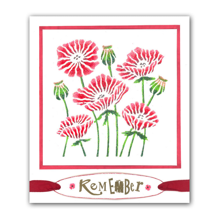 Poppies 7" x 7" Stencil