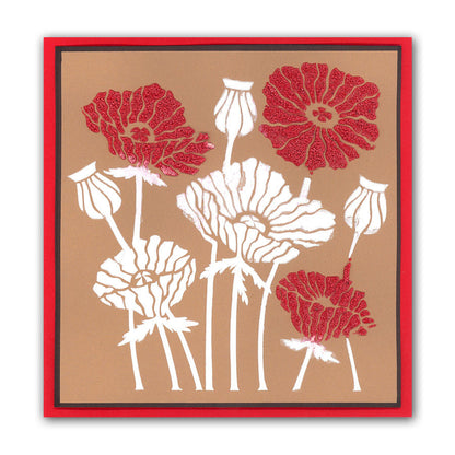 Poppies 7" x 7" Stencil