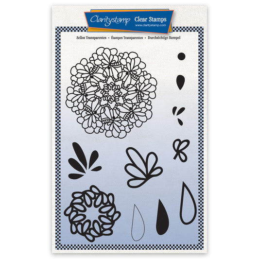 Barbara's Posy Doodle Round A5 Stamp Set