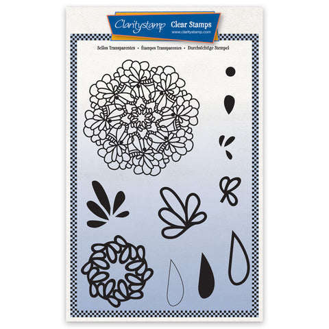 Barbara's Posy Doodle Round A5 Stamp Set