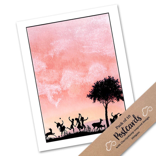Pack of 10 Postcards - Pinky Gray Skies
