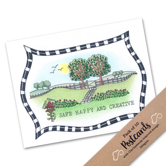 Pack of 10 Postcards - Safe, Happy and Creative