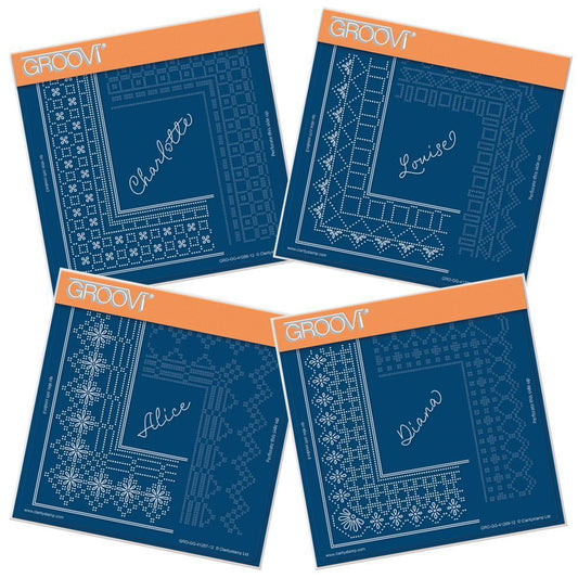 Princesses Lace Corner Duet Collection A5 Square Groovi Piercing Grid  (Straight) Set