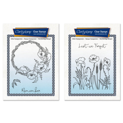 Poppy Meadow & Poppy Wreath A6 Square Stamp Collection