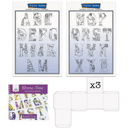 Barbara's Rhyme Time Nursery Alphabet A4 Stamp, ii Book & Cube Boxes Collection