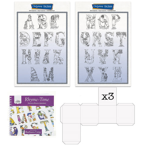 Barbara's Rhyme Time Nursery Alphabet A4 Stamp, ii Book & Cube Boxes Collection