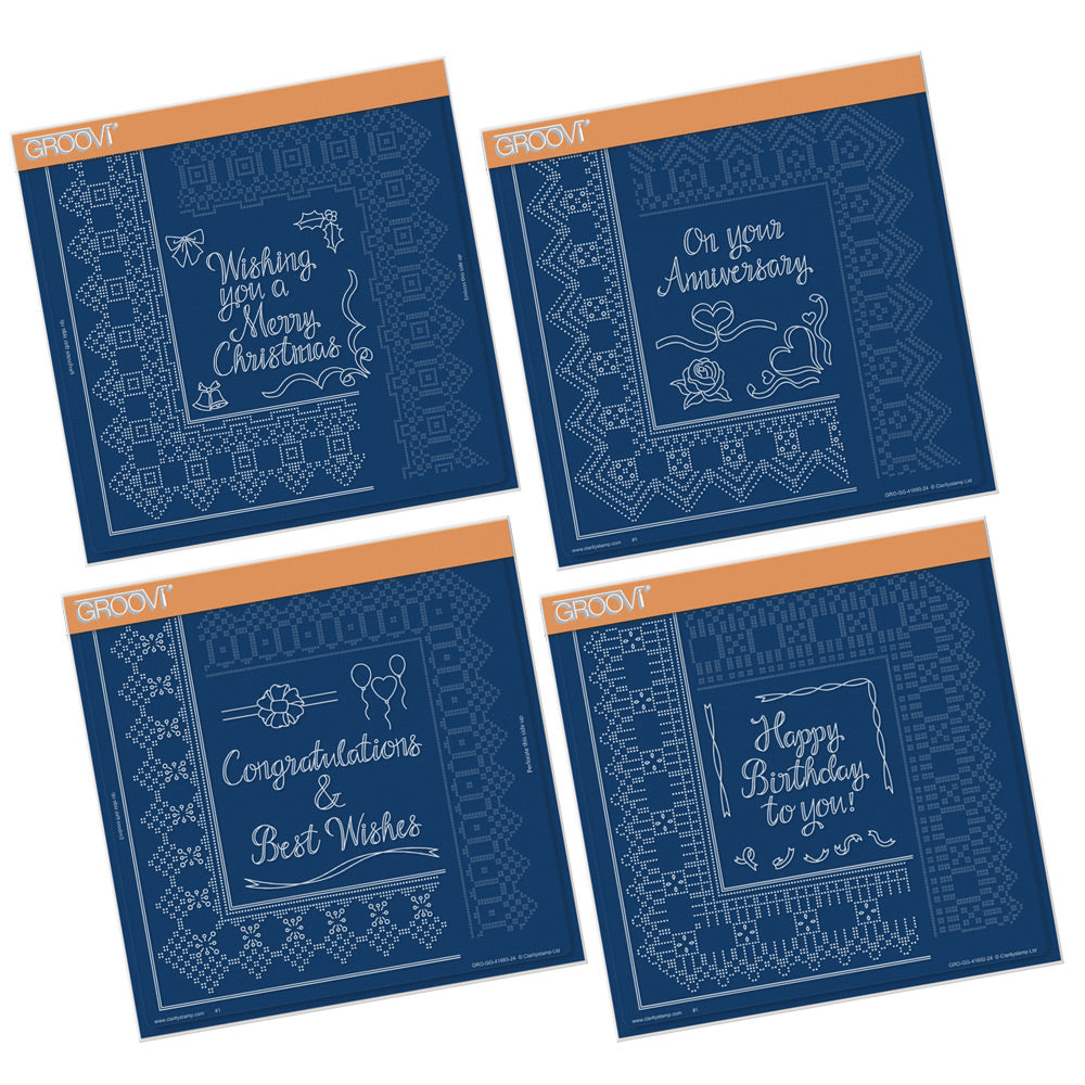 Josie's Straight Ribbon Lace Duet A4 Square Groovi Piercing Grid Collection