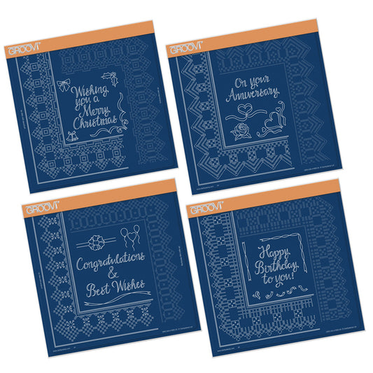 Josie's Straight Ribbon Lace Duet A4 Square Groovi Piercing Grid Collection