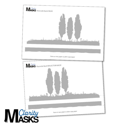 Riverside Bank Landscape & Reflection A5 Masks