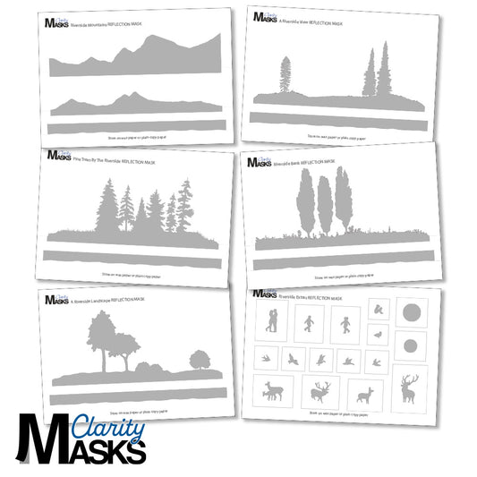Riverside Landscape Reflection A5 Masks Set