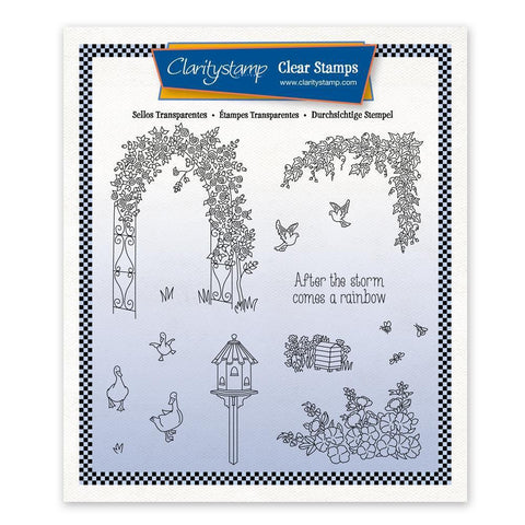 Linda's In the Garden - Rose Arch A5 Square Stamp & Mask Set