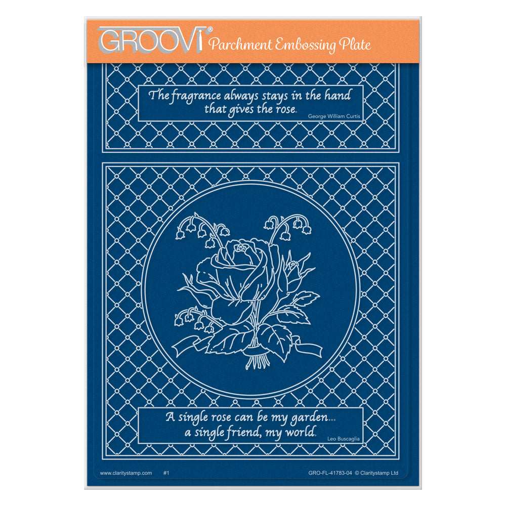 Jayne's Rose & Lattice Frame A5 Groovi Plate