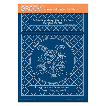 Jayne's Rose & Lattice Frame A5 Groovi Plate