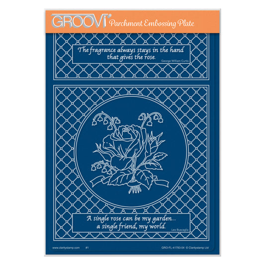 Jayne's Rose & Lattice Frame A5 Groovi Plate