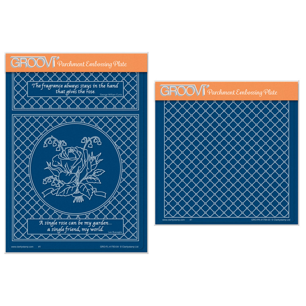 Jayne's Rose & Lattice A5 & A5 Square Groovi Plate Collection