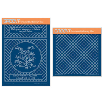 Jayne's Rose & Lattice A5 & A5 Square Groovi Plate Collection
