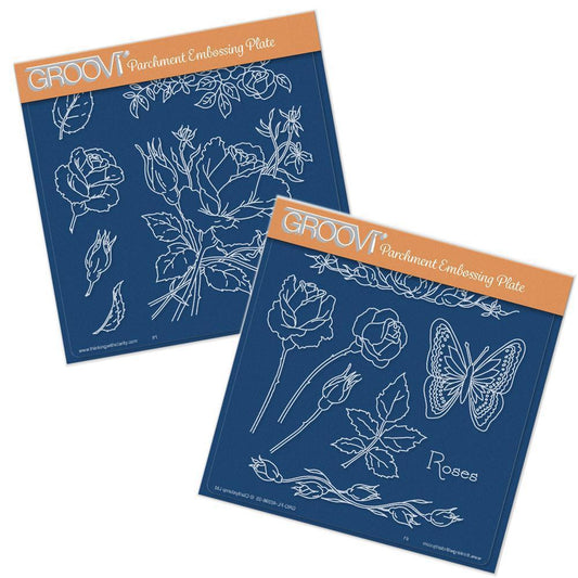 Jayne's Roses A5 Square Groovi Plate Set
