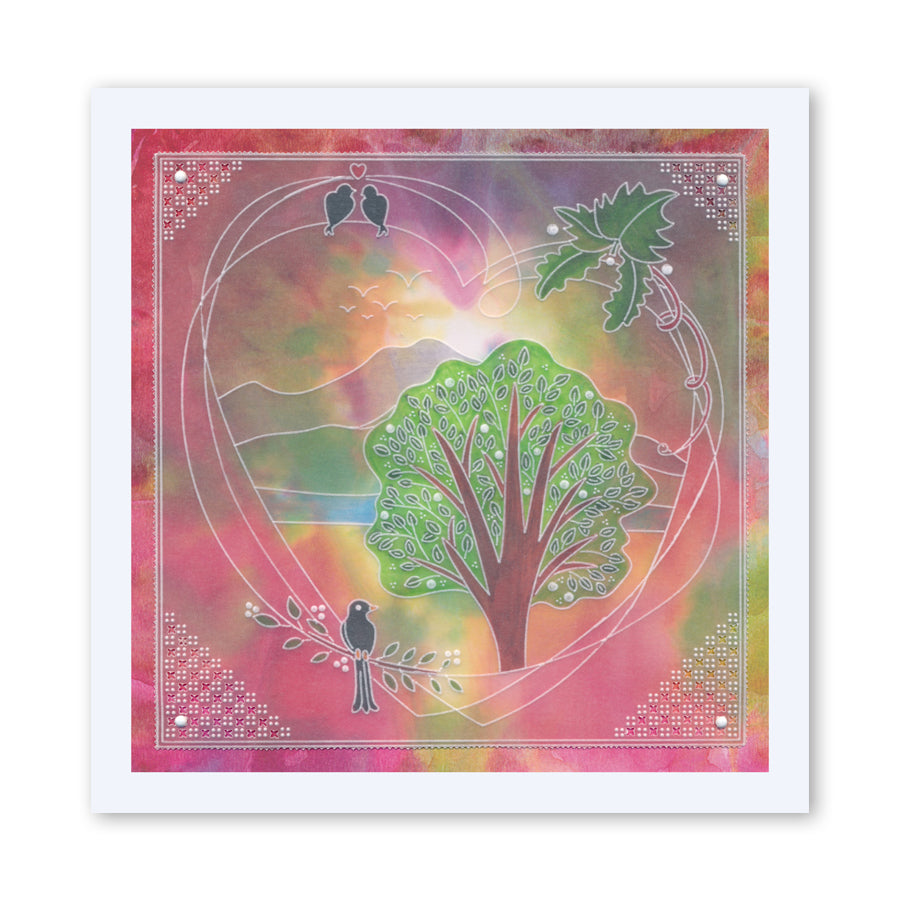 Barbara's SHAC Woodland Birds on a Wire A5 Groovi Plate