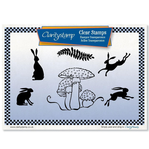 Toadstool & Hares A5 Square Stamp & Mask Set