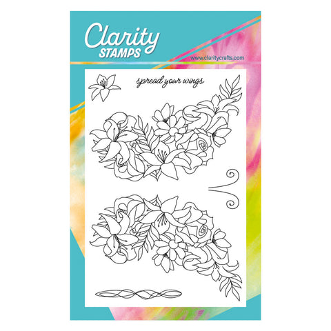 Large Bouquet Butterfly A6 Stamp & Mask Set