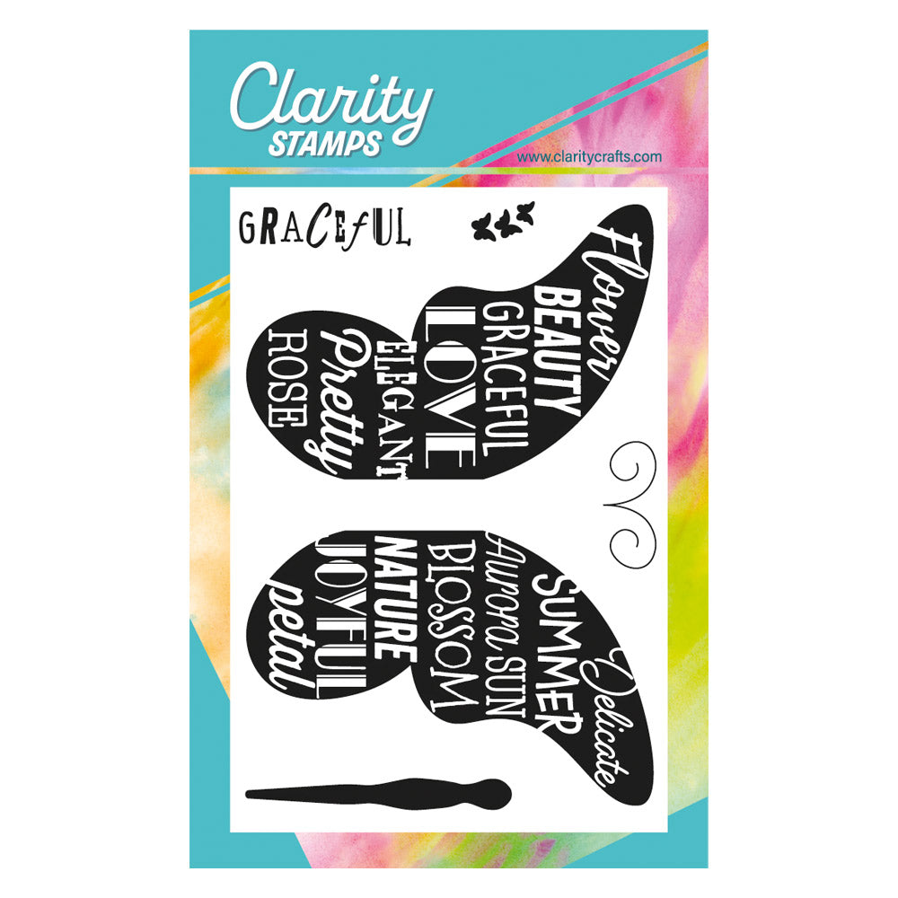 Large Graceful Butterfly A6 Stamp & Mask Set – Clarity Crafts
