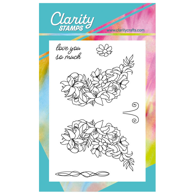 Small Bouquet Butterfly A7 Stamp & Mask Set – Clarity Crafts