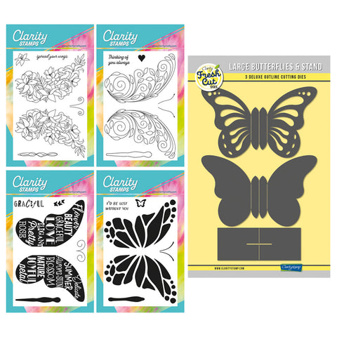 A Kaleidoscope of Large Butterflies A6 Stamp, Mask & Dies Collection